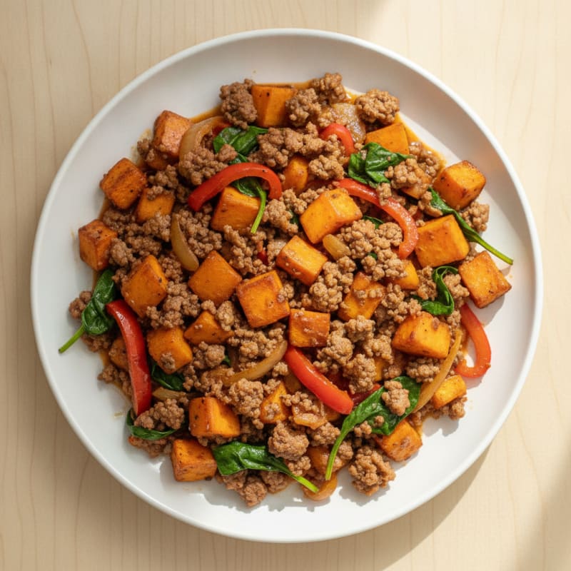 Ground Beef Sweet Potato Skillet