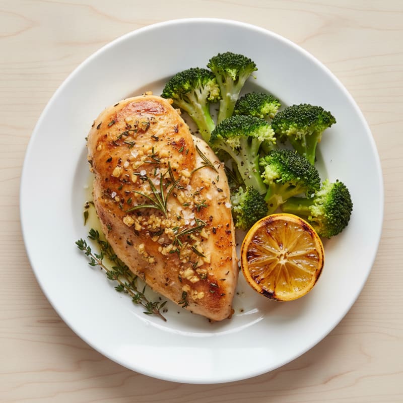 Garlic Herb Roasted Chicken with Lemon