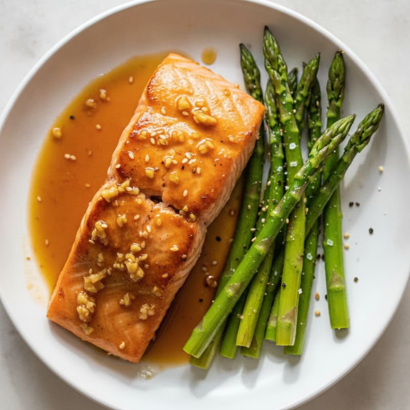 Teriyaki Glazed Salmon with Asparagus