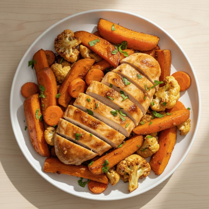Sheet Pan Honey-Garlic Chicken and Roasted Vegetables