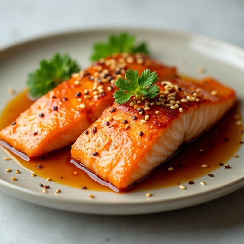 Ginger-Garlic Glazed Salmon with Sesame