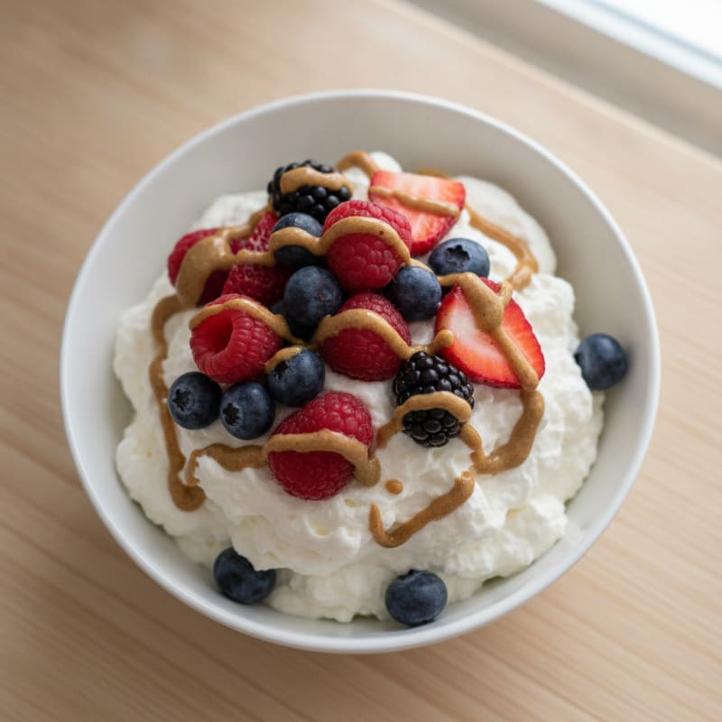 Greek Yogurt Protein Mousse with Mixed Berries