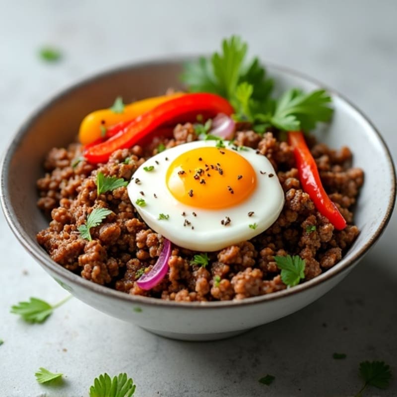 Seasoned Ground Beef Bowl with Special Sauce