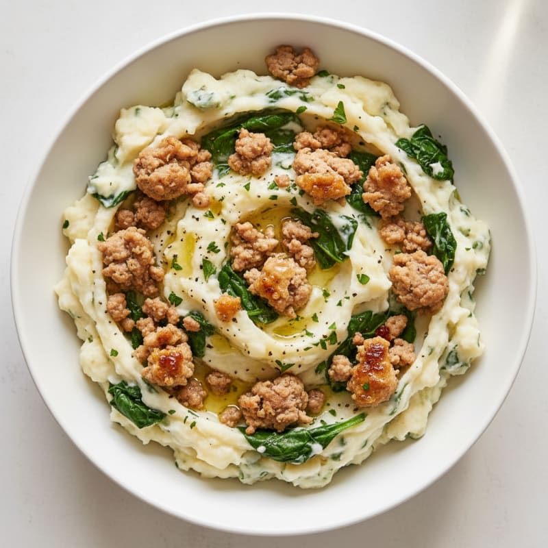 High-Protein Garlic Mashed Potato Bowl
