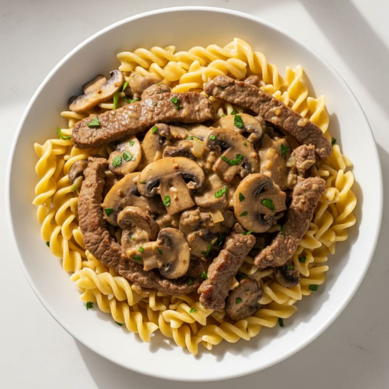 Hearty Beef Stroganoff with Egg Noodles