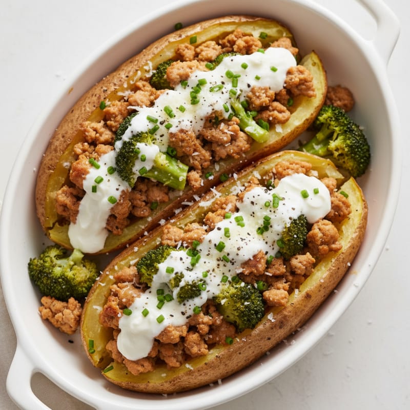 Creamy Loaded Baked Potato Boats