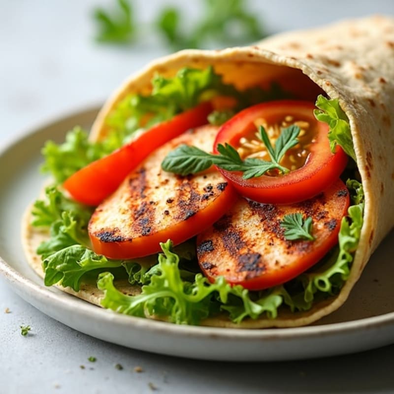 Lemon-Herb Grilled Chicken and Fresh Veggie Wrap