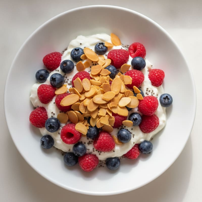 Greek Yogurt Protein Parfait with Mixed Berries