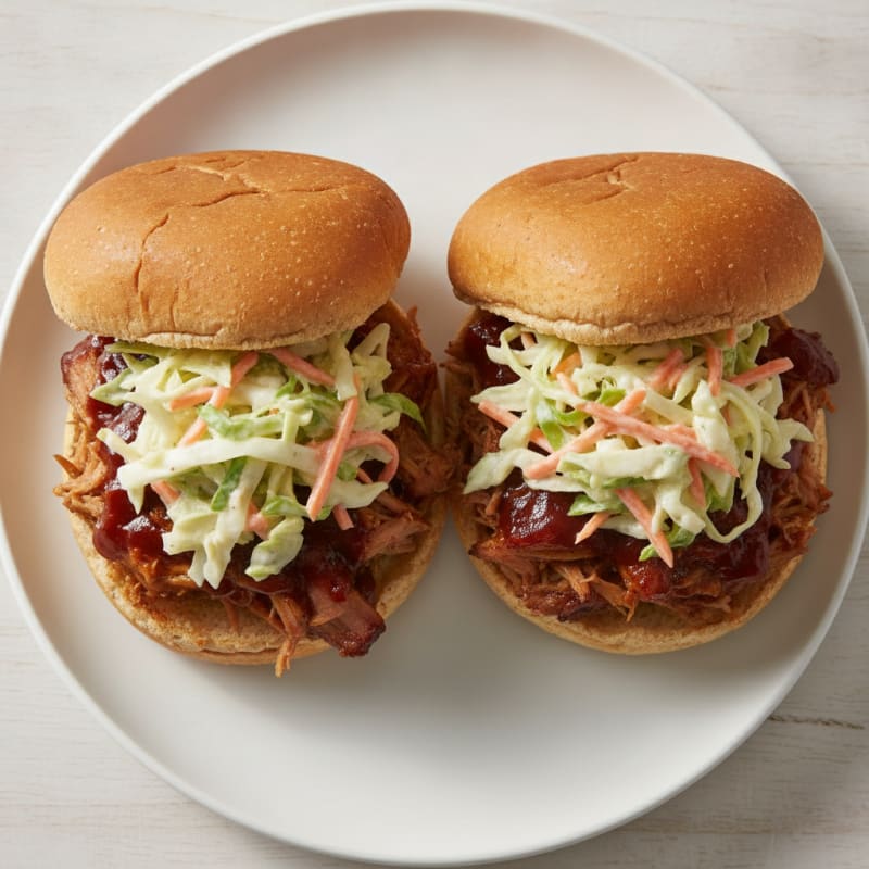BBQ Pulled Pork Sandwiches with Coleslaw
