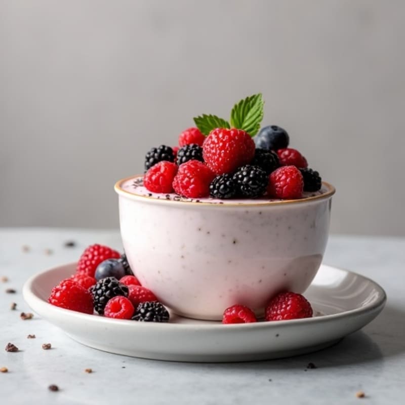 Creamy Greek Yogurt Protein Pudding with Mixed Berries