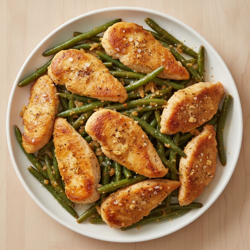 Garlic-Parmesan Roasted Chicken and Green Beans