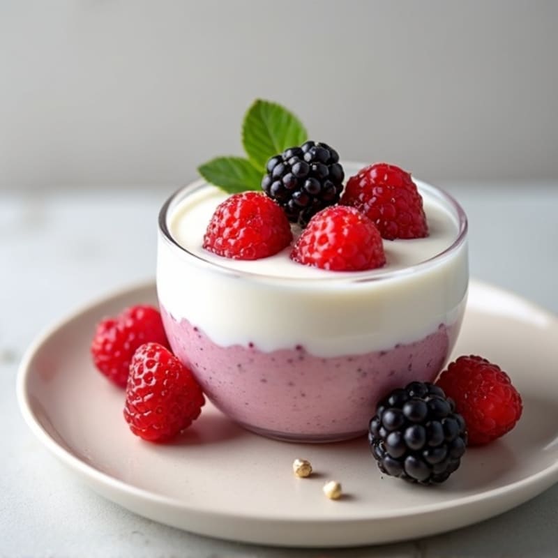 Greek Yogurt Protein Pudding with Mixed Berries