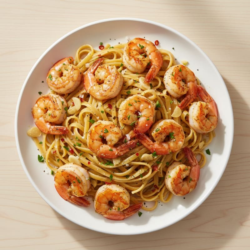 Garlic Butter Shrimp Scampi with Linguine