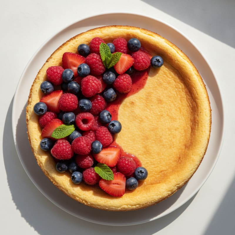 Greek Yogurt Protein Cheesecake with Fresh Berries