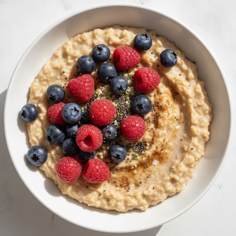 Protein Powder Berry Oatmeal Bowl