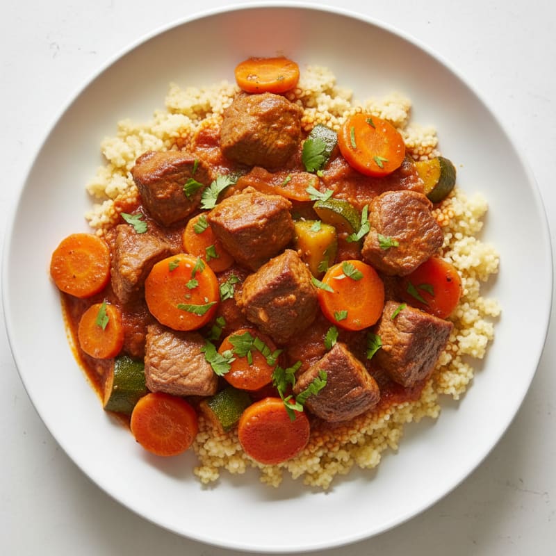 Spicy Harissa Lamb Tagine with Couscous