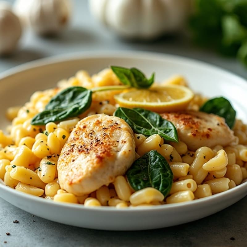 Creamy Lemon Chicken Orzo Skillet