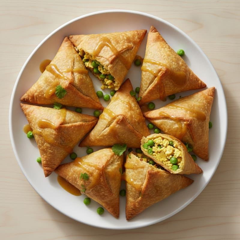 Spiced Potato and Pea Samosas