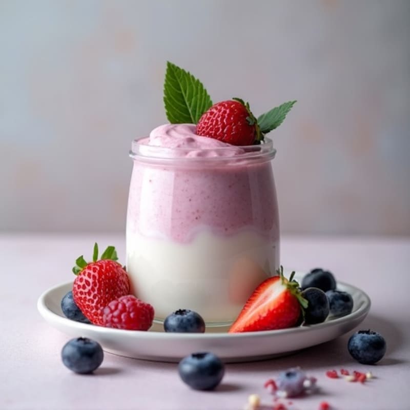 Silky Greek Yogurt Protein Mousse with Berries