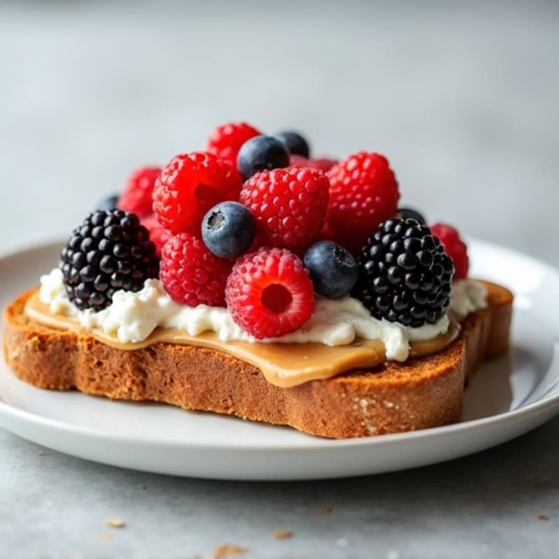 High-Protein Peanut Butter and Fresh Berry Toast