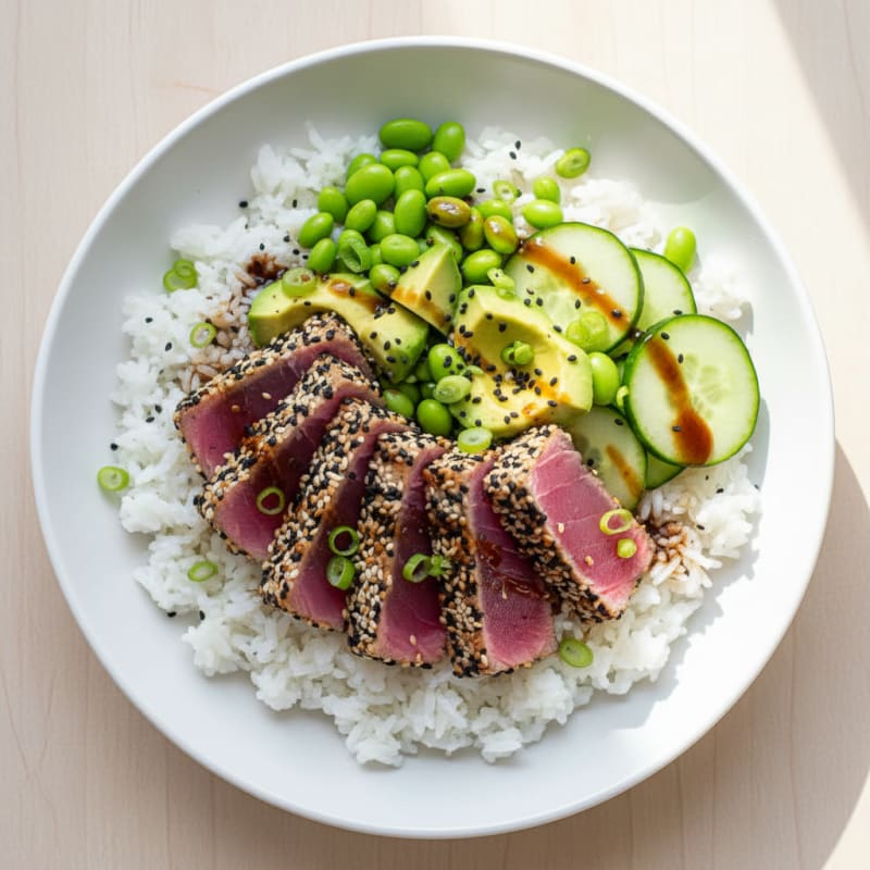 Seared Tuna Poke Rice Bowl