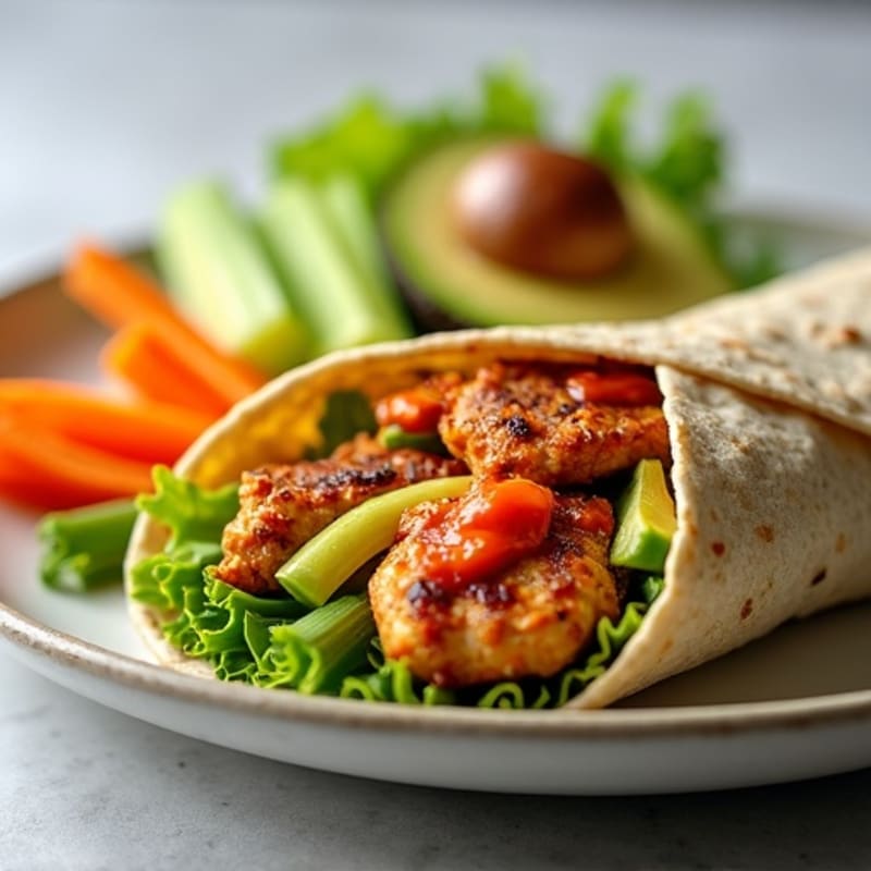 Spicy Buffalo Chicken Wrap with Crunchy Vegetables