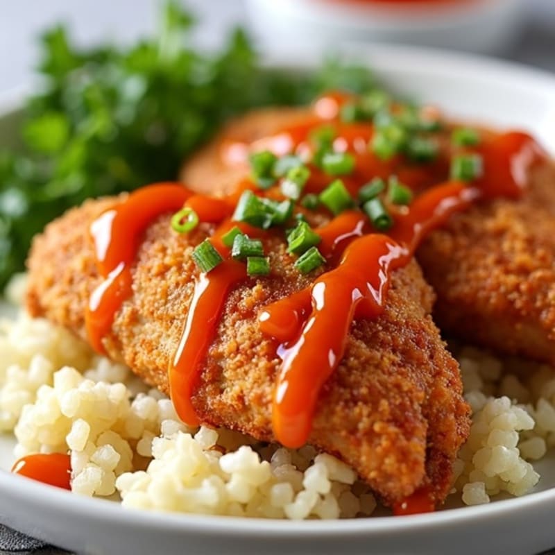 Crispy Baked Ginger-Garlic Chicken with Sweet Chili Sauce