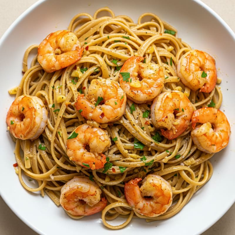 Garlic Butter Shrimp Scampi with Linguine