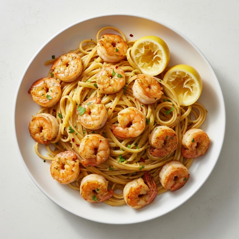 Garlic Butter Shrimp Scampi with Linguine