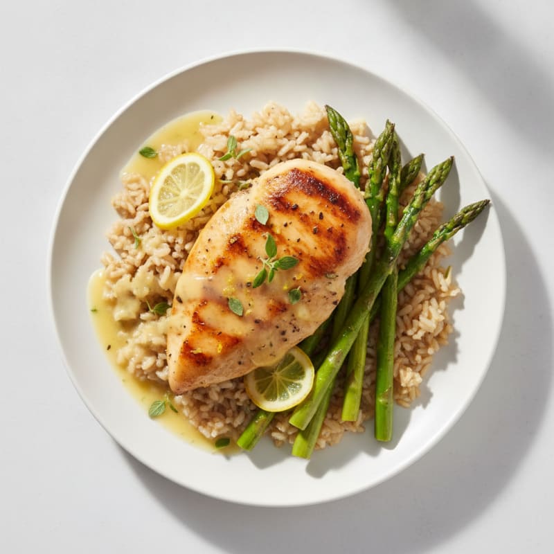 Lemon Herb Chicken with Brown Rice