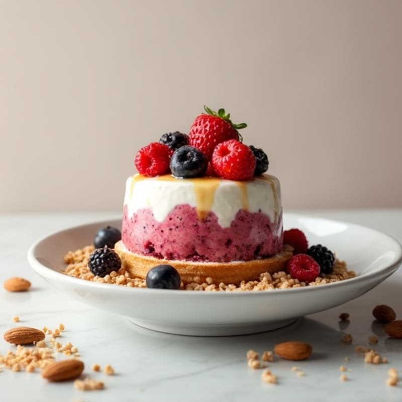 Greek Yogurt Parfait with Mixed Berries and Protein Bread