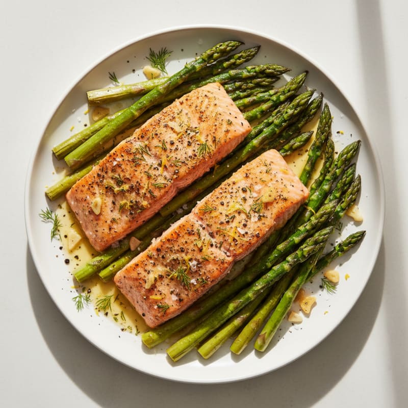 Baked Lemon Herb Salmon with Asparagus
