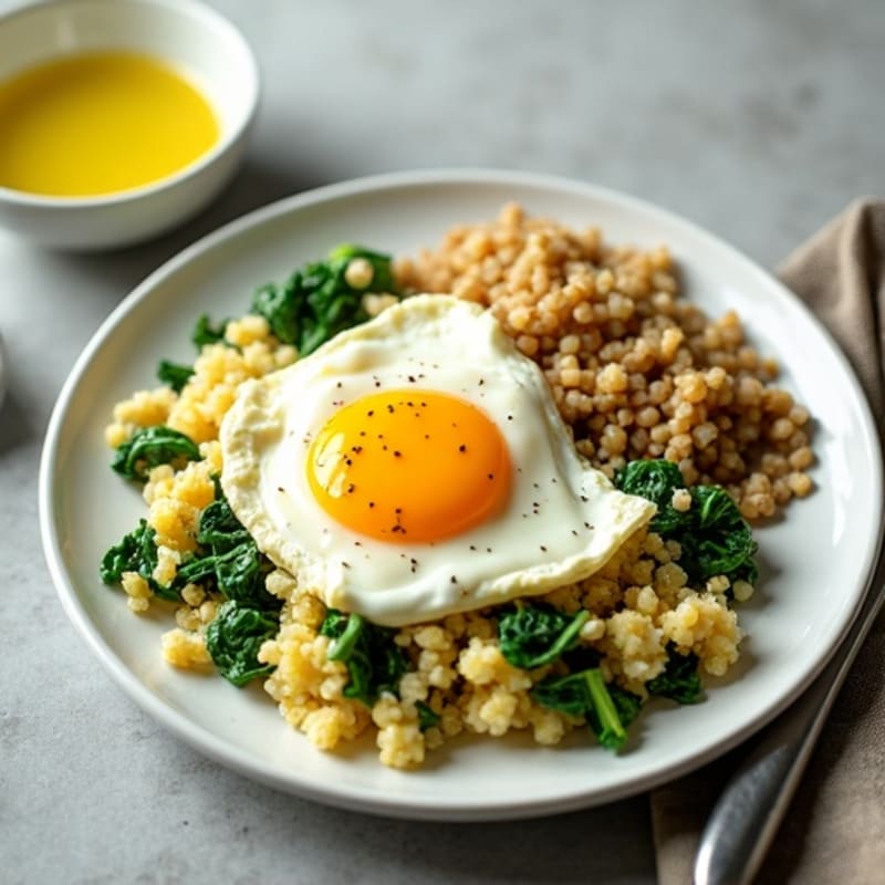 Egg White and Spinach Scramble with Cottage Cheese