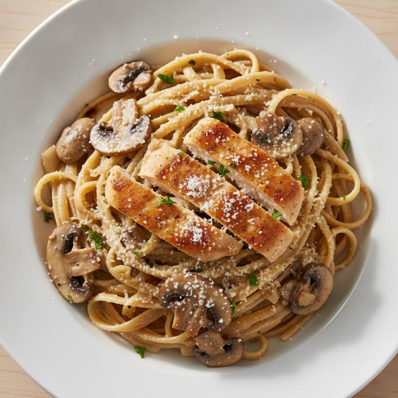 Truffle Mushroom Linguine with Parmesan
