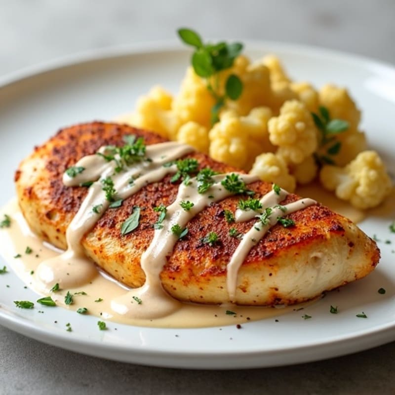 Creamy Spiced Chicken with Roasted Cauliflower