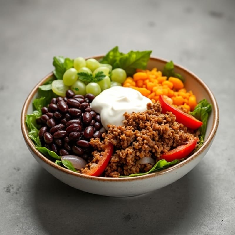 Seasoned Ground Beef Bowl with Special Sauce