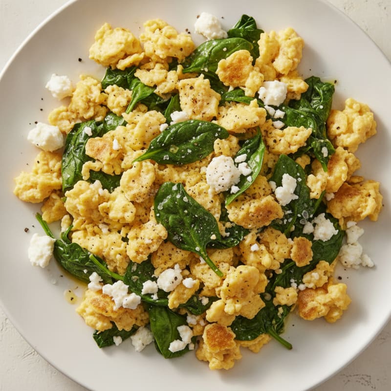 High-Protein Spinach and Feta Scramble