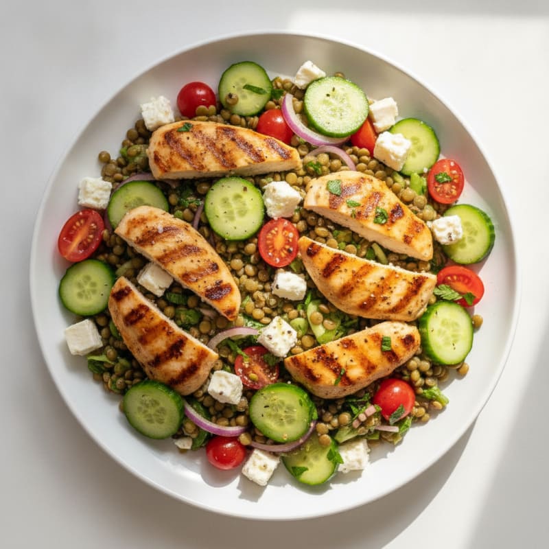 Mediterranean Lentil Salad with Feta