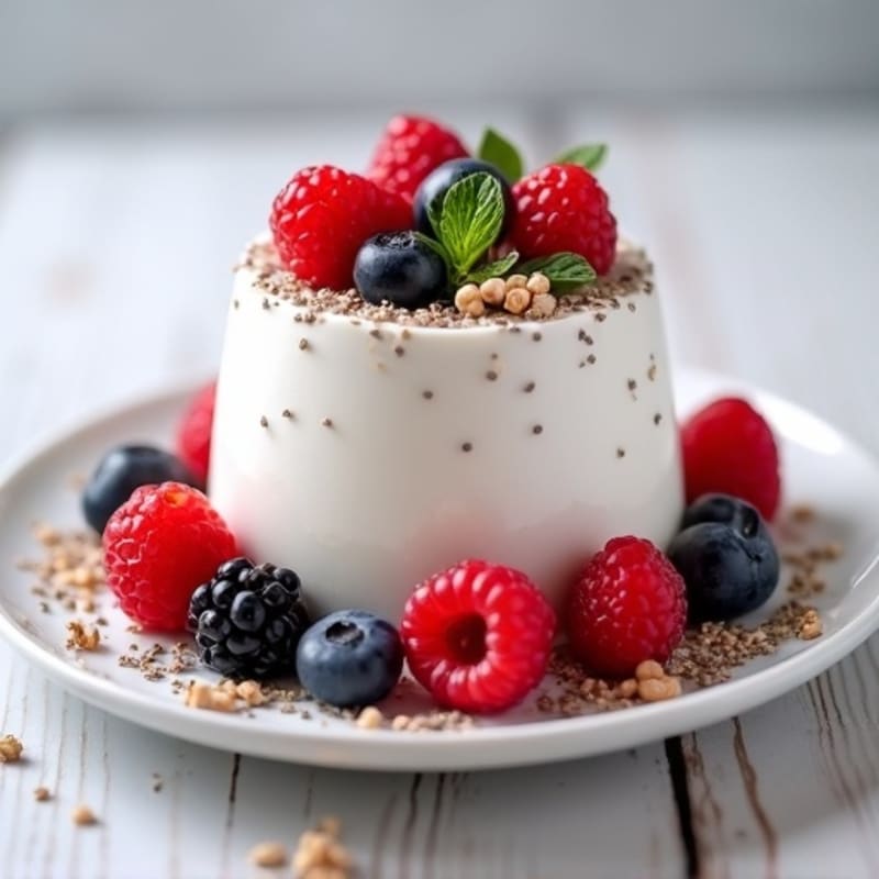 Greek Yogurt Protein Mousse with Mixed Berries