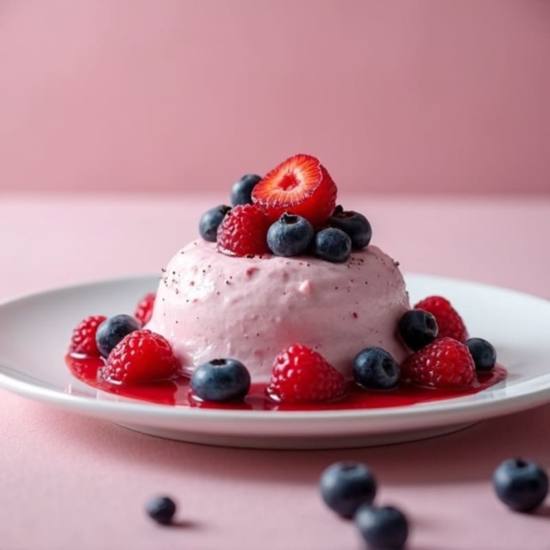 Greek Yogurt Protein Mousse with Mixed Berries