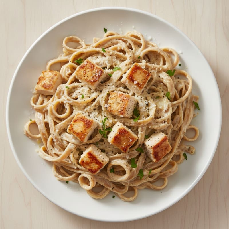 Garlic Parmesan Chicken Alfredo Fettuccine