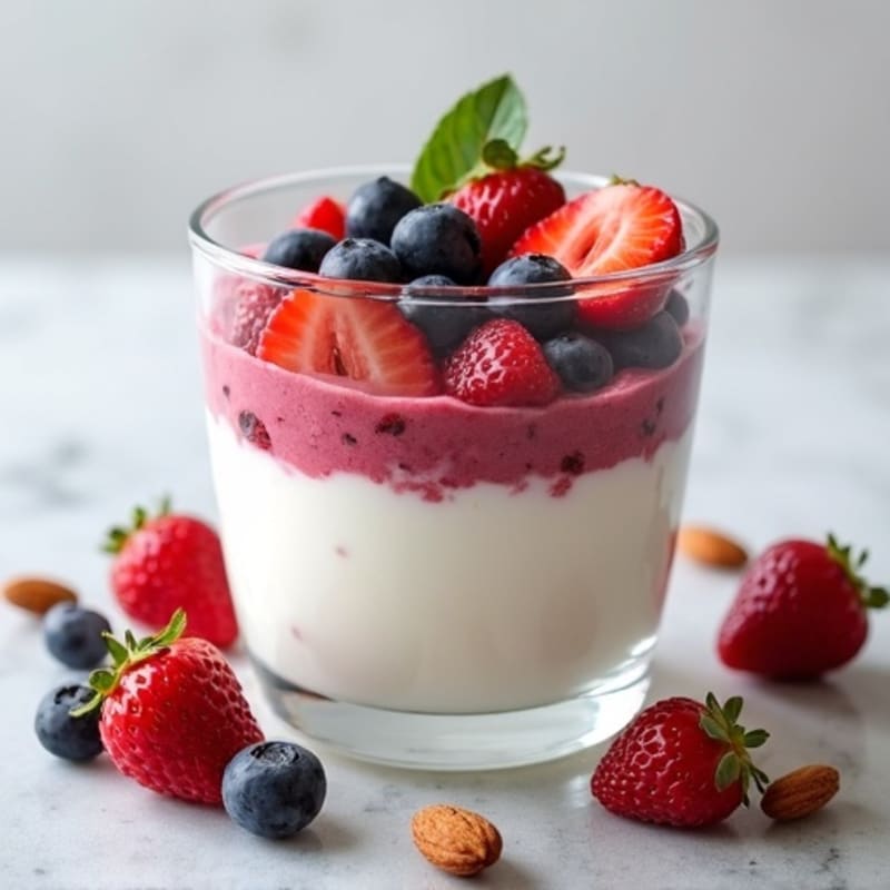 Greek Yogurt Protein Parfait with Berries and Almonds