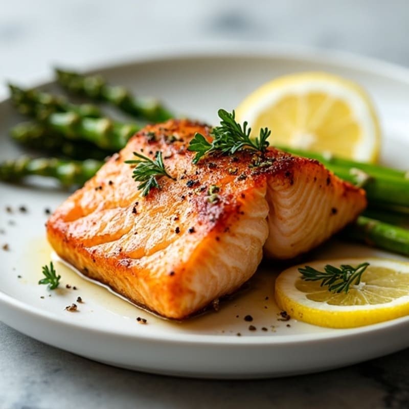 Crispy Baked Salmon with Lemon-Herb Roasted Asparagus