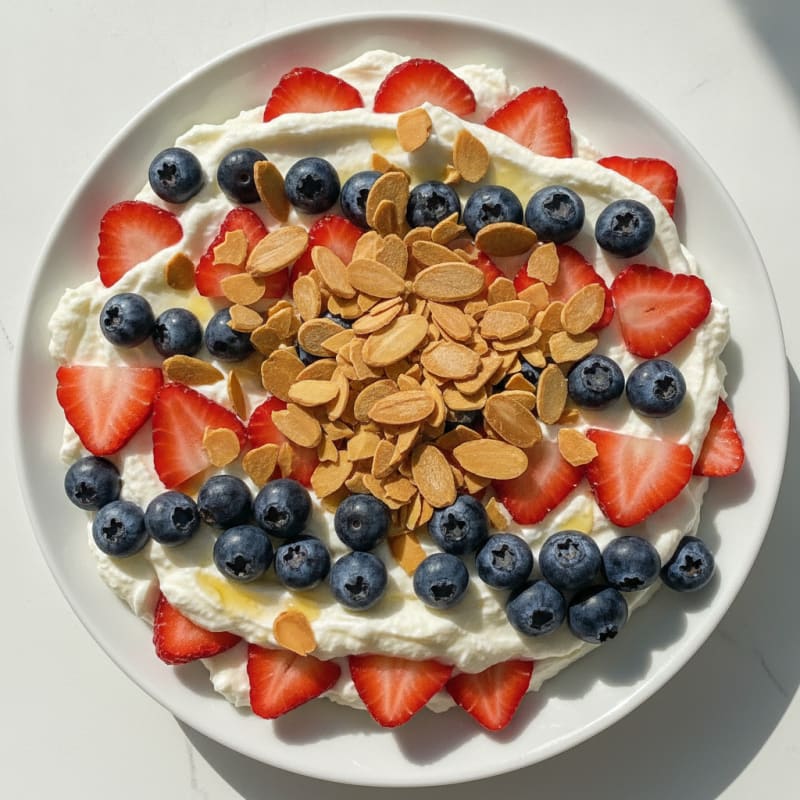 Greek Yogurt Protein Parfait with Berries and Almonds