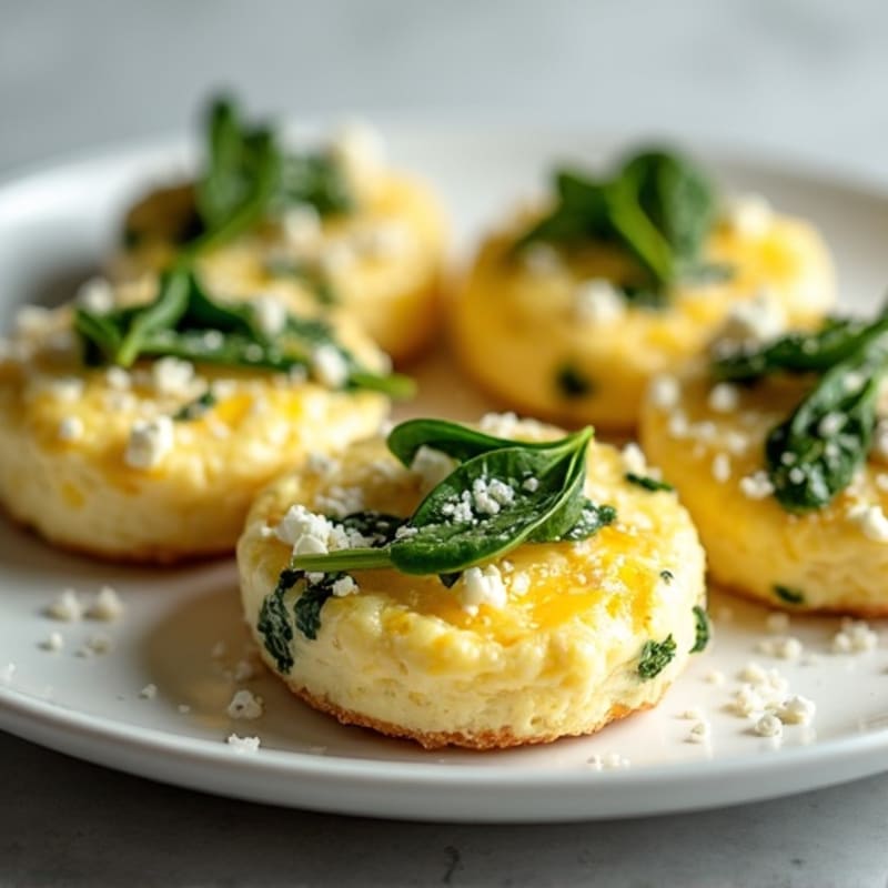 Fluffy Egg White Bites with Spinach and Feta