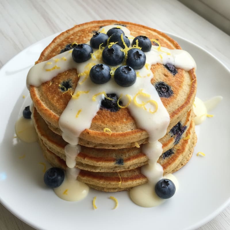 Blueberry Ricotta Pancakes with Lemon Zest