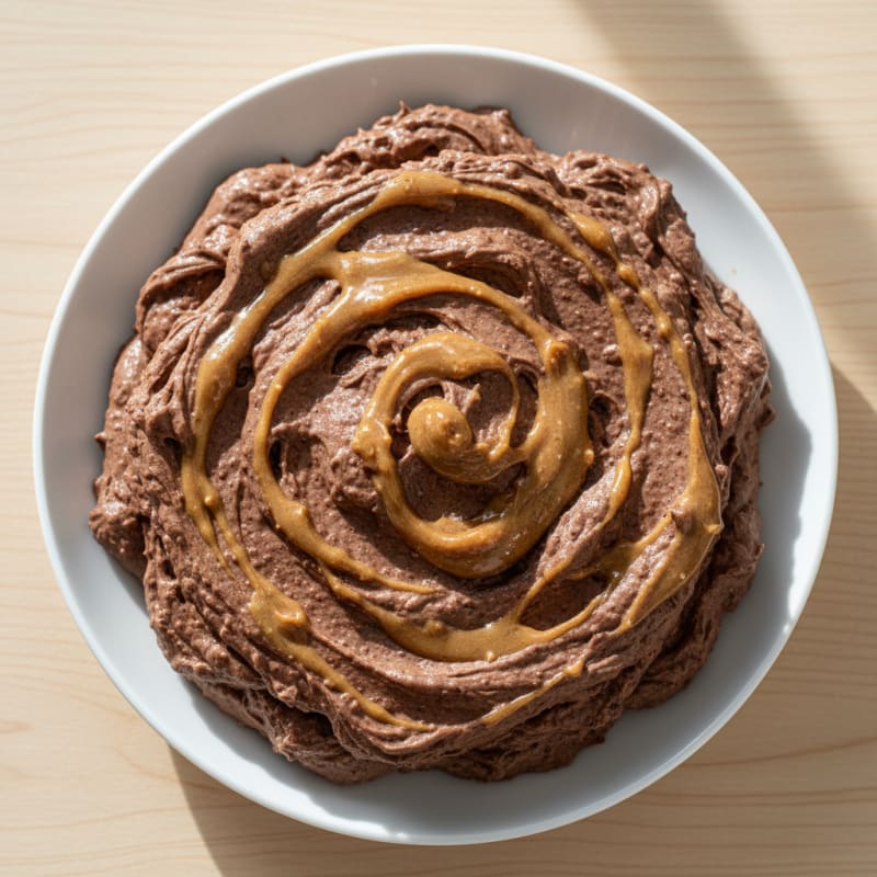Silky Chocolate Protein Pudding with Almond Butter Swirl