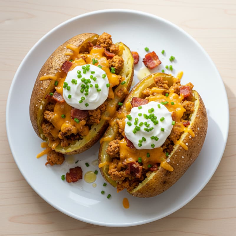 Loaded Cheddar-Bacon Baked Potatoes