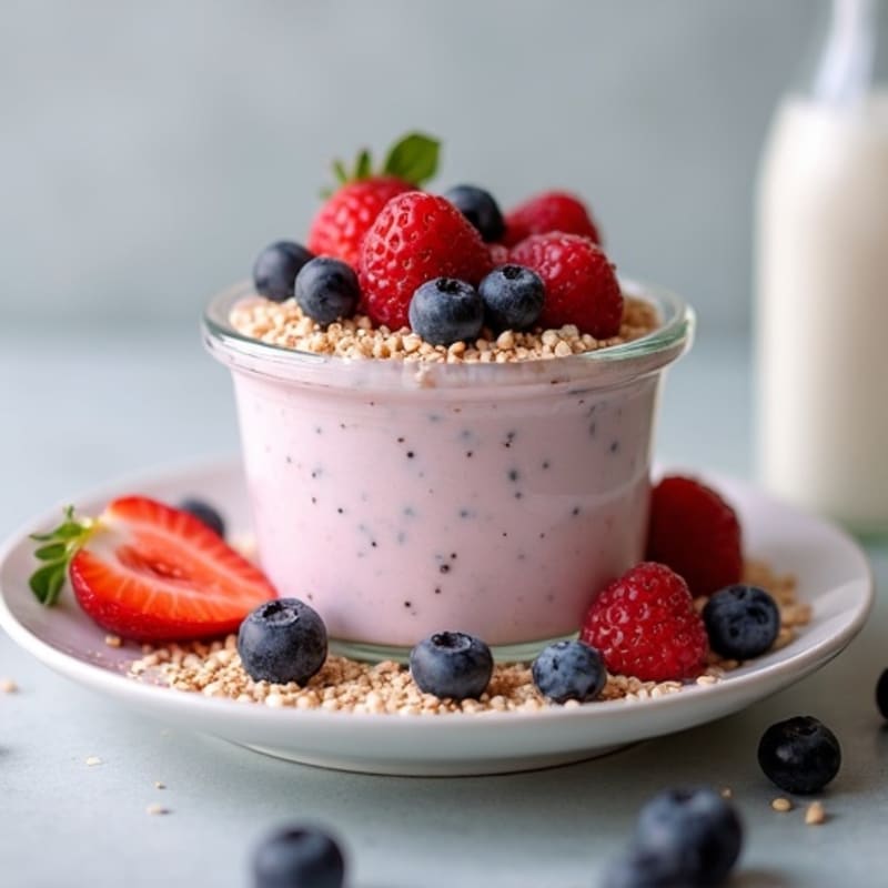 Silky Greek Yogurt Protein Mousse with Mixed Berries