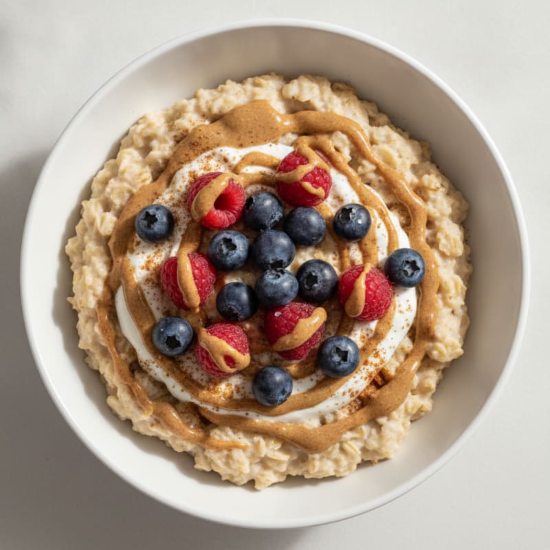Hearty Oatmeal with Whipped Egg Whites